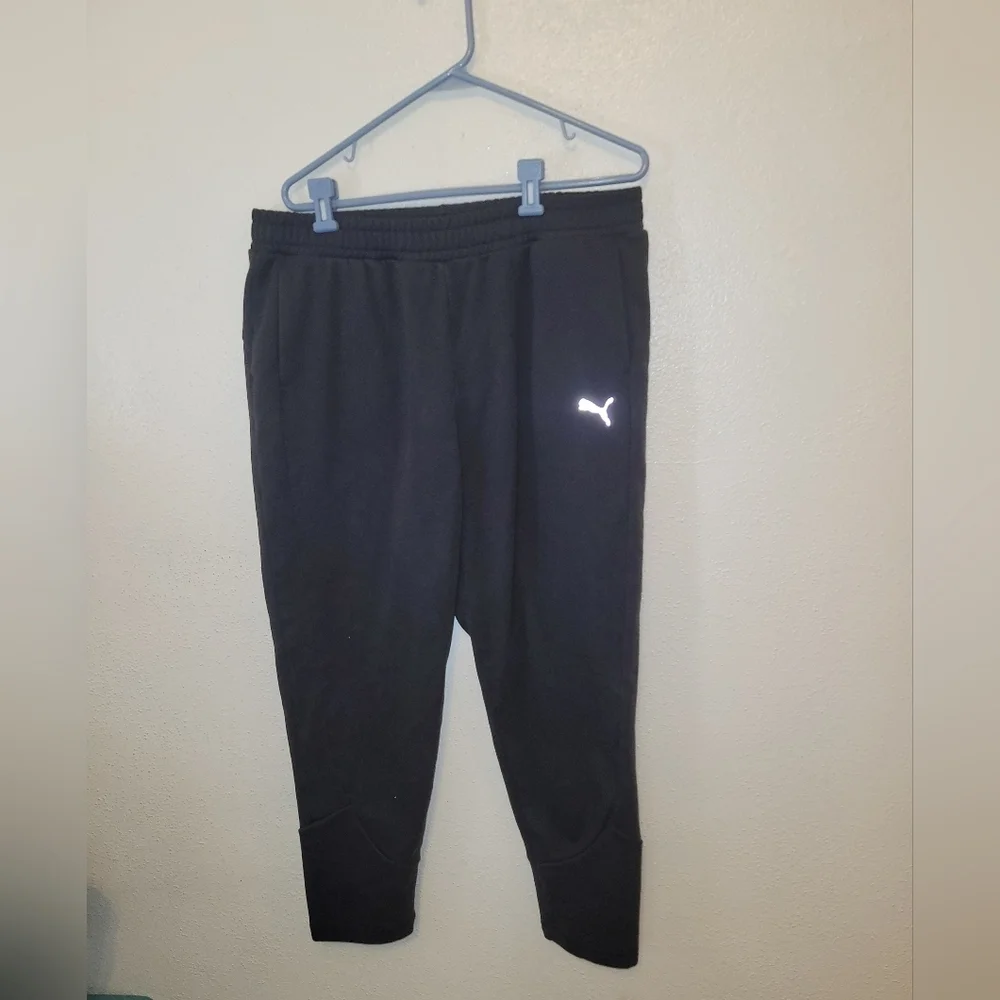 Puma Mens Black Sweatpants with Logo Size XL